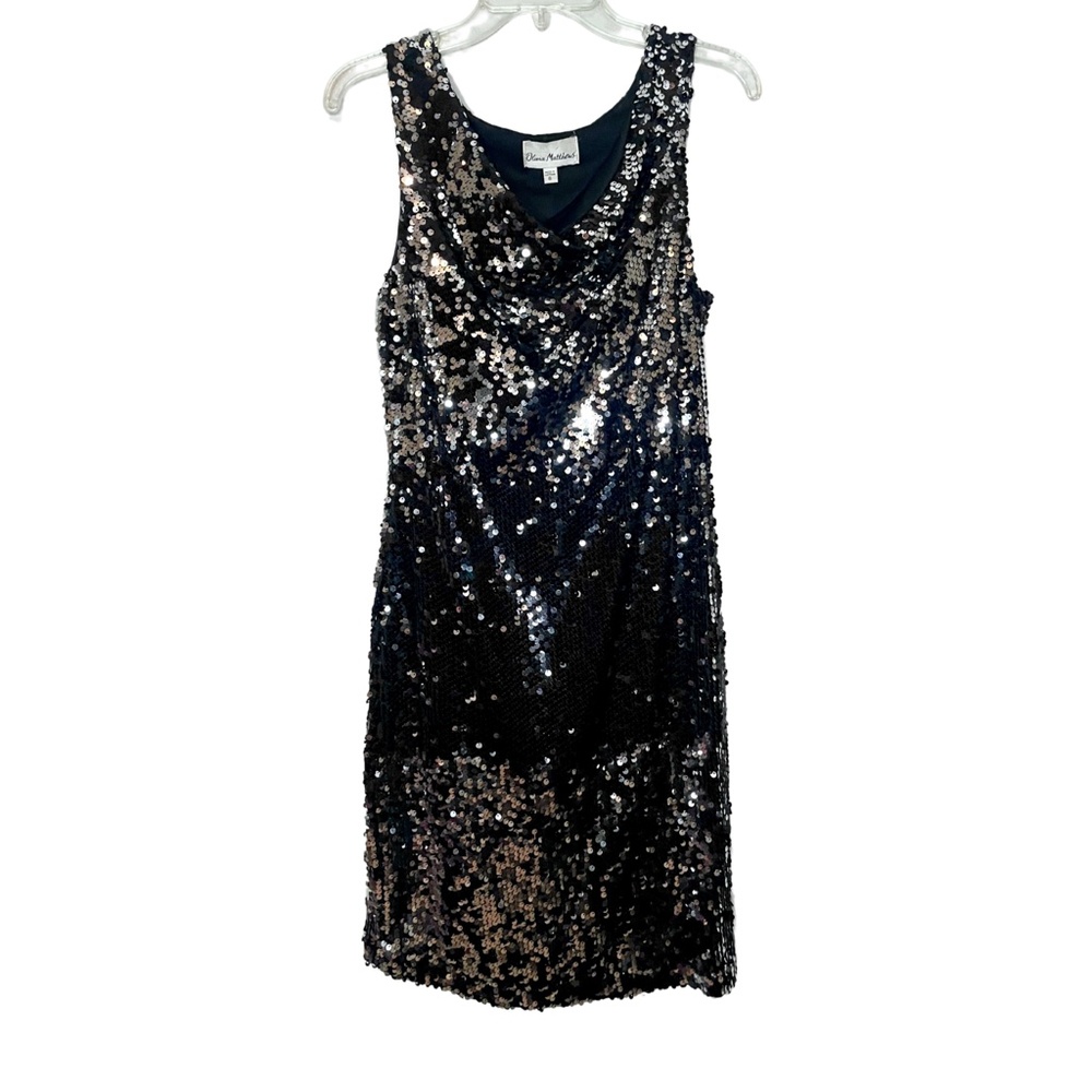 Olivia Matthews Black & Silver Sequins Cocktail Dress, Size 6
